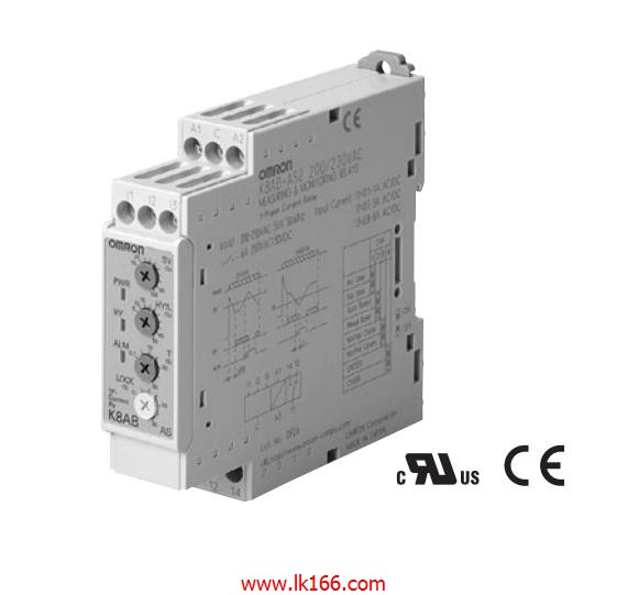 OMRON Single-phase Current Relay K8AB-AS2 AC200/230V