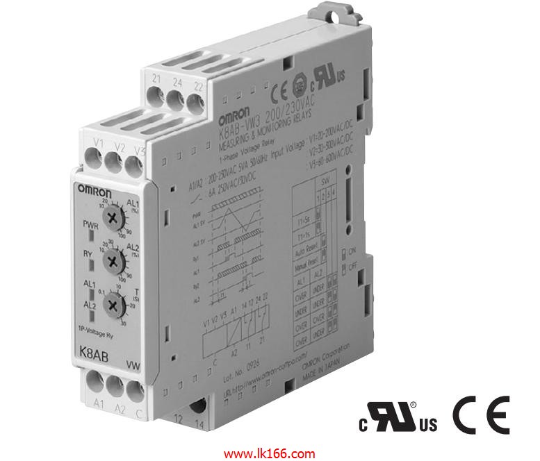 OMRON Single-phase Voltage Relay K8AB-VW1 AC/DC24V