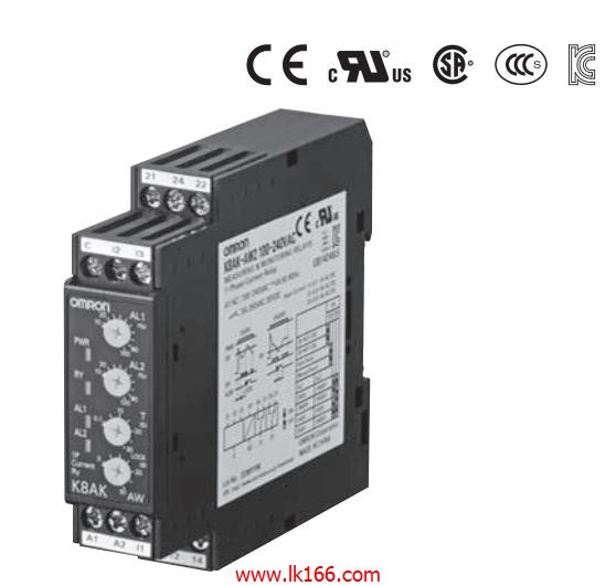 OMRON Single-phase Overcurrent/Undercurrent Relay K8AK-AW1 24VAC/DC